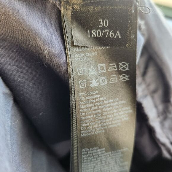 AllSaints Slim Fit Park Chino Pants 30x30 - Picture 7 of 8